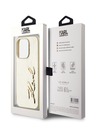 Karl Lagerfeld Набръчкан заден капак с логото на PU Signature за iPhone 15 Pro Max Gold Karl Lagerfeld