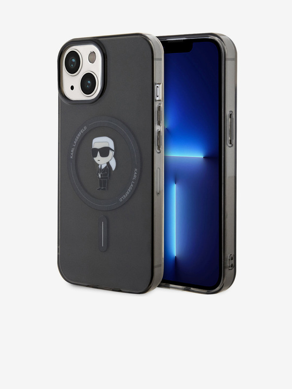 Karl Lagerfeld IML Ikonik MagSafe заден капак за iPhone 15 черен Karl Lagerfeld