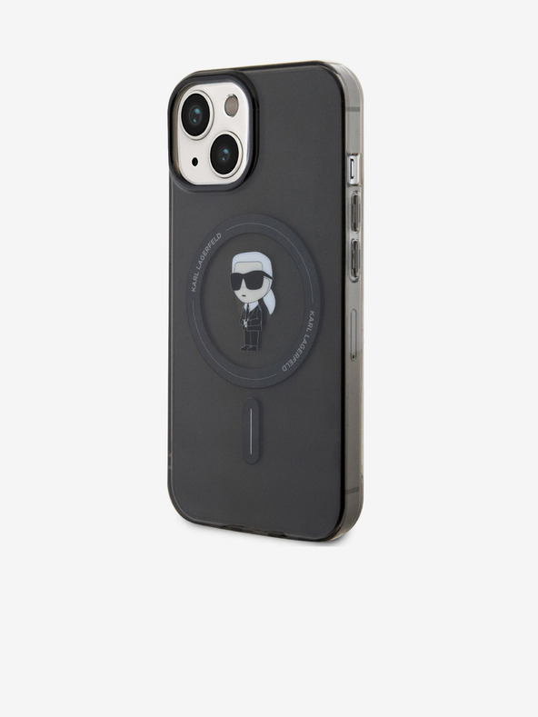 Karl Lagerfeld IML Ikonik MagSafe заден капак за iPhone 15 черен Karl Lagerfeld