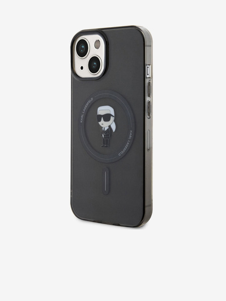 Karl Lagerfeld IML Ikonik MagSafe заден капак за iPhone 15 черен Karl Lagerfeld