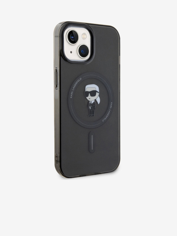 Karl Lagerfeld IML Ikonik MagSafe заден капак за iPhone 15 черен Karl Lagerfeld