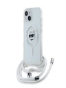 Karl Lagerfeld Karl Lagerfeld IML Crossbody Choupette Head Magsafe заден капак за iPhone 15 Transparent