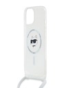 Karl Lagerfeld Karl Lagerfeld IML Crossbody Choupette Head Magsafe заден капак за iPhone 15 Transparent