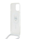 Karl Lagerfeld Karl Lagerfeld IML Crossbody Choupette Head Magsafe заден капак за iPhone 15 Transparent