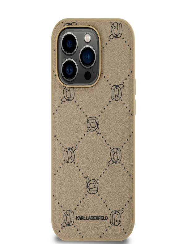 Karl Lagerfeld PU Karl Heads Pattern Magsafe Back Cover за iPhone 14 Pro Max Beige Karl Lagerfeld