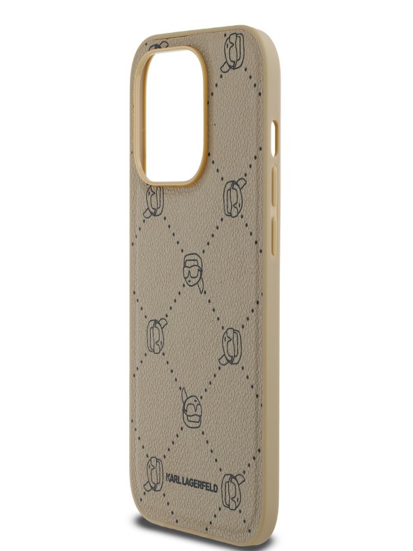 Karl Lagerfeld PU Karl Heads Pattern Magsafe Back Cover за iPhone 14 Pro Max Beige Karl Lagerfeld