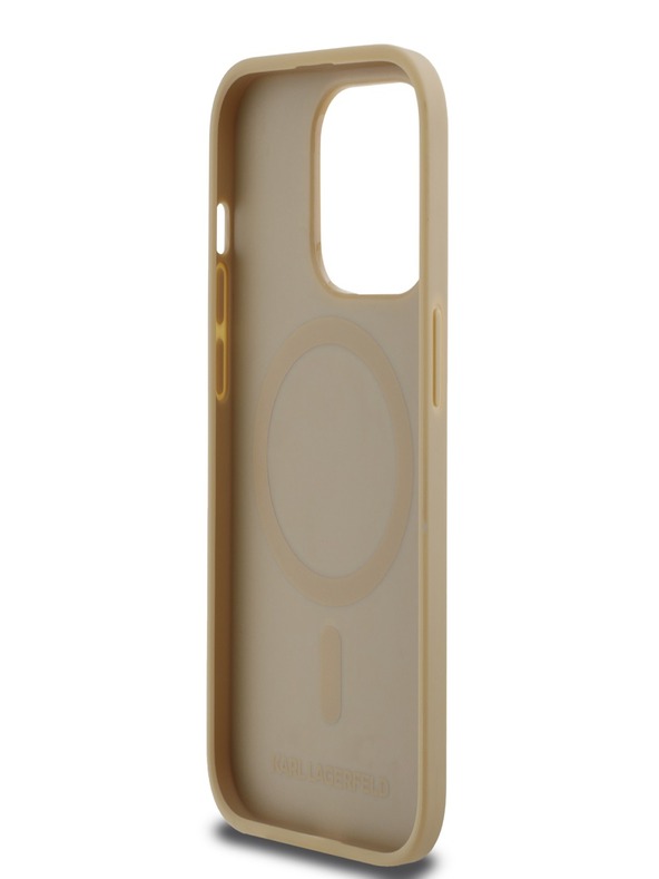 Karl Lagerfeld PU Karl Heads Pattern Magsafe Back Cover за iPhone 14 Pro Max Beige Karl Lagerfeld