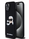 Karl Lagerfeld Заден капак от течен силикон с двойни глави Magsafe за iPhone 15 Pro Max Black Karl Lagerfeld