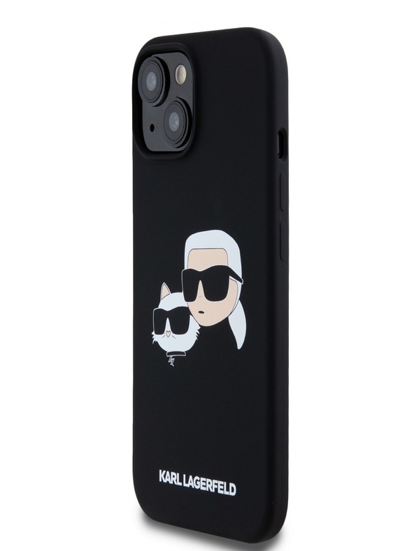 Karl Lagerfeld Заден капак от течен силикон с двойни глави Magsafe за iPhone 15 Pro Max Black Karl Lagerfeld