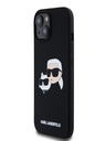 Karl Lagerfeld Заден капак от течен силикон с двойни глави Magsafe за iPhone 15 Pro Max Black Karl Lagerfeld