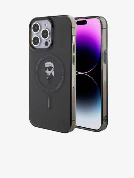 Karl Lagerfeld IML Ikonik MagSafe заден капак за iPhone 15 Pro Max черен Karl Lagerfeld