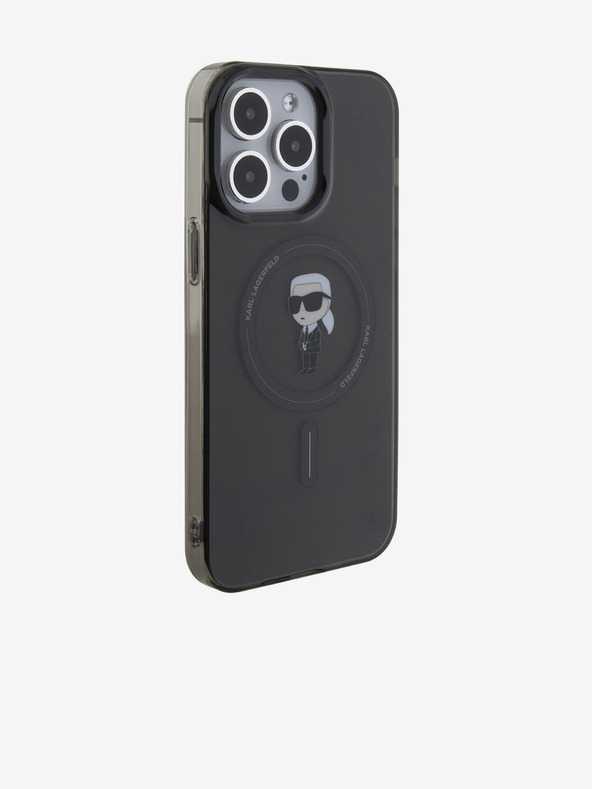 Karl Lagerfeld IML Ikonik MagSafe заден капак за iPhone 15 Pro Max черен Karl Lagerfeld
