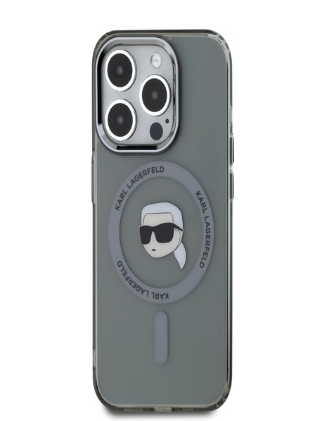 Karl Lagerfeld Karl Lagerfeld IML Karl Head Metal Frame MagSafe заден капак за iPhone 15 Pro Max черен