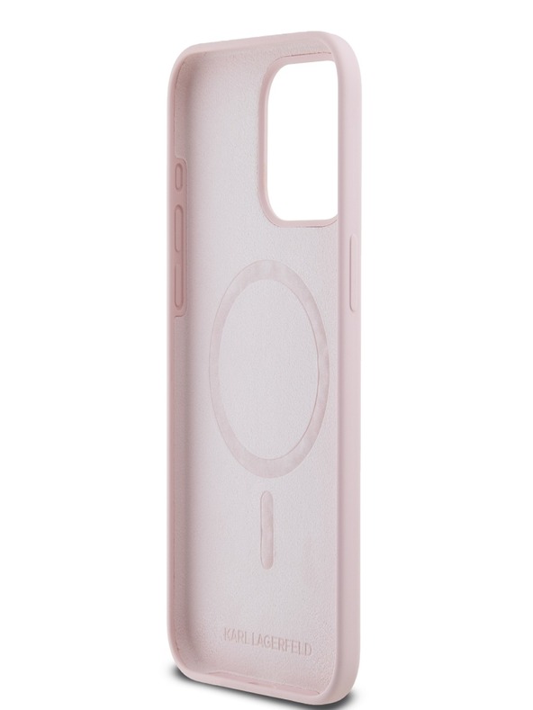 Karl Lagerfeld Течен силиконов Karl and Choupette Magsafe заден капак за iPhone 15 Pro Pink Karl Lagerfeld
