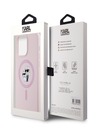 Karl Lagerfeld Течен силиконов Karl and Choupette Magsafe заден капак за iPhone 15 Pro Pink Karl Lagerfeld