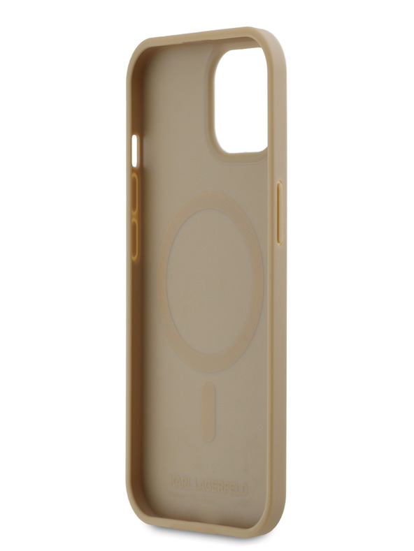 Karl Lagerfeld PU Karl Heads Pattern Magsafe Back Cover за iPhone 15 Beige Karl Lagerfeld