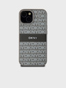 DKNY Заден капак от PU кожа с повтаряща се шарка Tonal Stripe за iPhone 15 Beige DKNY