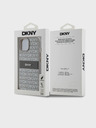 DKNY Заден капак от PU кожа с повтаряща се шарка Tonal Stripe за iPhone 15 Beige DKNY