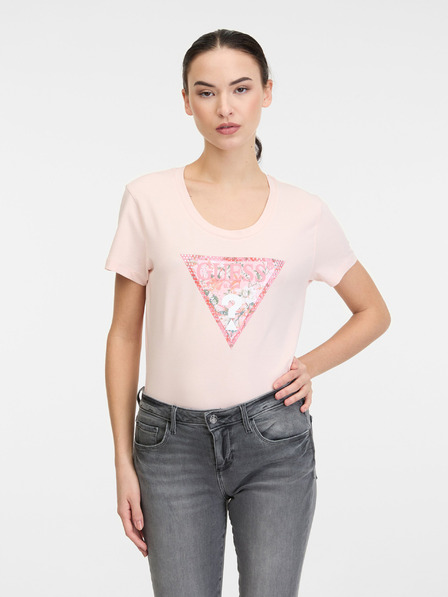 Guess Светлорозова дамска сатенена риза Guess