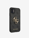 Guess Guess PU 4G Метален заден капак с лого за iPhone 11 Сив