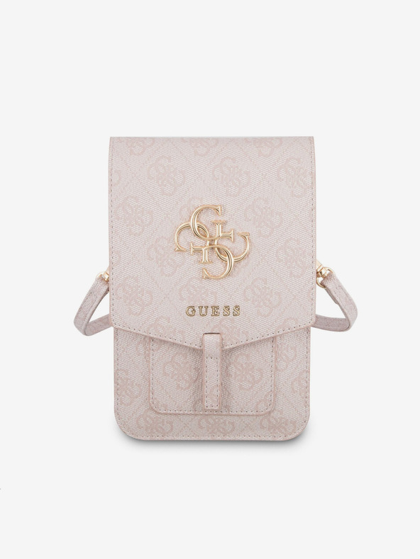 Guess Guess PU 4G метално лого за телефонна чанта Pink