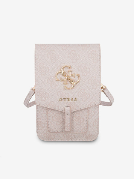 Guess Guess PU 4G метално лого за телефонна чанта Pink