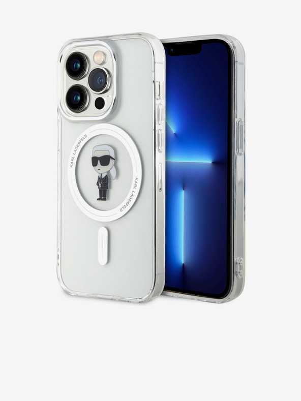 Karl Lagerfeld Karl Lagerfeld IML Ikonik MagSafe заден капак за iPhone 15 Pro прозрачен