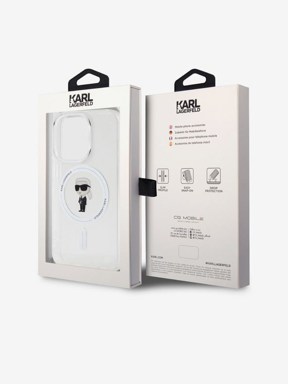 Karl Lagerfeld Karl Lagerfeld IML Ikonik MagSafe заден капак за iPhone 15 Pro прозрачен