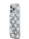 Karl Lagerfeld Заден капак с течен блясък с монограм и градиент за iPhone 14 Pro White Karl Lagerfeld