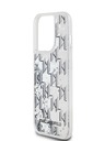 Karl Lagerfeld Заден капак с течен блясък с монограм и градиент за iPhone 14 Pro White Karl Lagerfeld