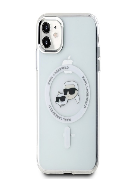 Karl Lagerfeld Karl Lagerfeld IML K&CH Heads Метална рамка MagSafe заден капак за iPhone 11 Прозрачен