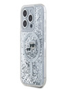 Karl Lagerfeld Karl Lagerfeld Liquid Glitter Karl and Choupette Heads MagSafe Back Cover за iPhone 15 Pro Transparent