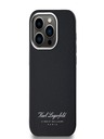 Karl Lagerfeld Заден капак от зърнест PU хотел RSG за iPhone 14 Pro черен Karl Lagerfeld