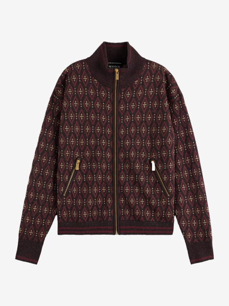 Scotch & Soda Дамски бомбър с шарка в бордо Scotch & Soda