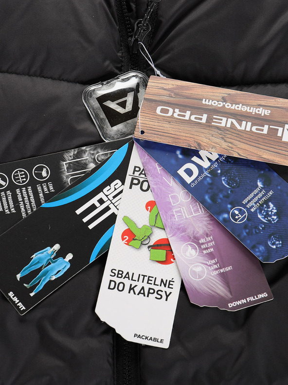 ALPINE PRO Мъжко зимно пухено яке с dwr ALPINE PRO ROGIT черно