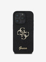 Guess Guess PU Fixed Glitter 4G Metal Logo Back Cover за iPhone 16 Pro Max Black