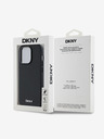 DKNY PU Кожа Silver Metal Logo Magsafe заден капак за iPhone 14 Pro Max Black DKNY