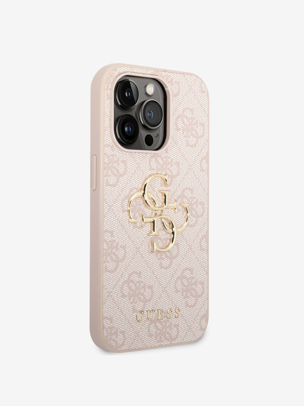 Guess Guess PU 4G Metal Logo Back Cover за iPhone 15 Pro Max Pink
