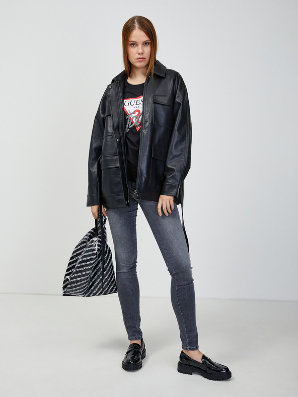 Guess Черна тениска Guess за жени