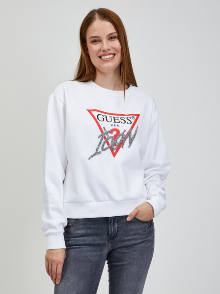 Guess Бял суитшърт Guess за жени