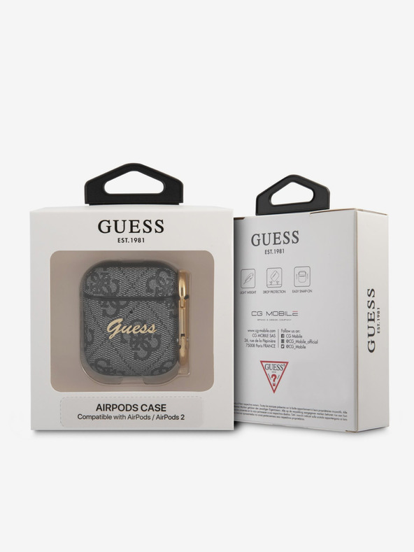 Guess 4G Script PC/PU AirPods 1/2 Black Калъф