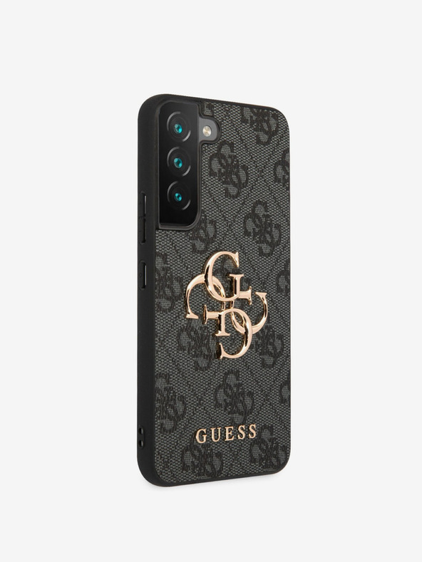 Guess PU 4G Metal Logo Zadní Kryt pro Samsung Galaxy S23 Grey Калъф за телефон