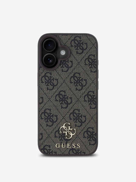 Guess Guess PU 4G Small Metal Logo MagSafe Back Cover за iPhone 16 Brown