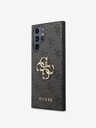 Guess PU 4G Metal Logo Zadní Kryt pro Samsung Galaxy S23 Ultra Grey Калъф за телефон