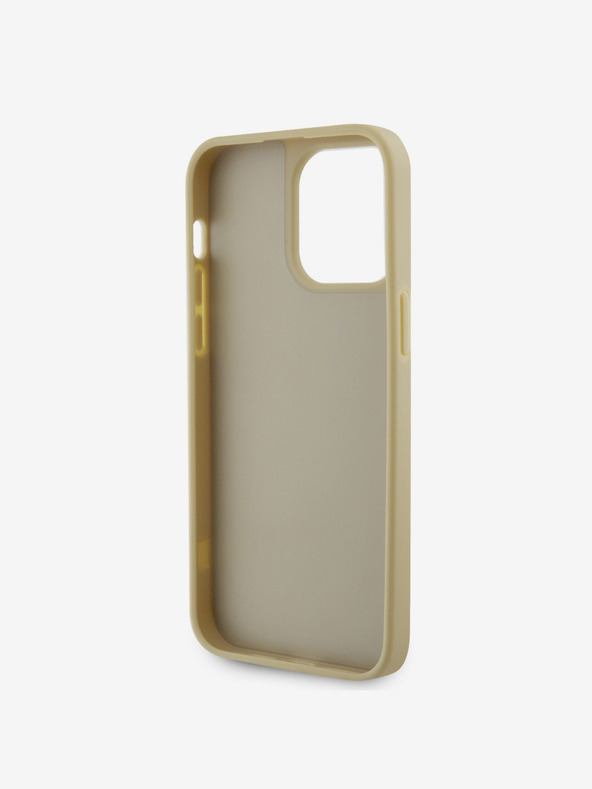 Guess Guess Триъгълник с метално лого Guess Rhinestones за iPhone 15 Pro Max Gold