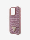 Guess Guess Триъгълник с метално лого Guess Rhinestones за iPhone 15 Pro Pink