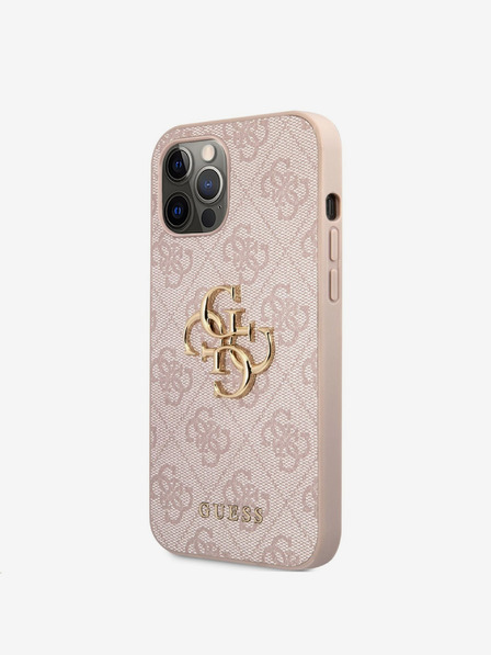 Guess Guess PU 4G Metal Logo Back Cover за iPhone 12 Pro Max Pink