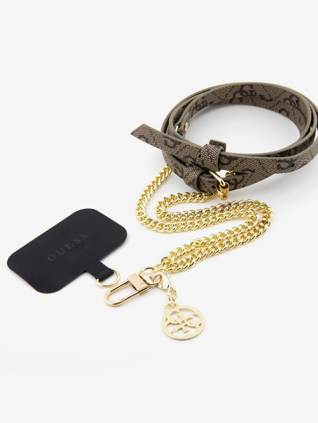 Guess Guess Каишка за кръст PU 4G Верижка с очарование Златисто/кафяво