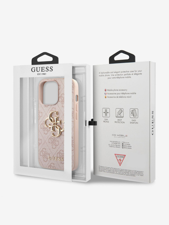 Guess Guess PU 4G Metal Logo Back Cover за iPhone 13 Pro Max Pink