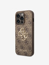 Guess Guess PU 4G Metal Logo Back Cover за iPhone 15 Pro Brown